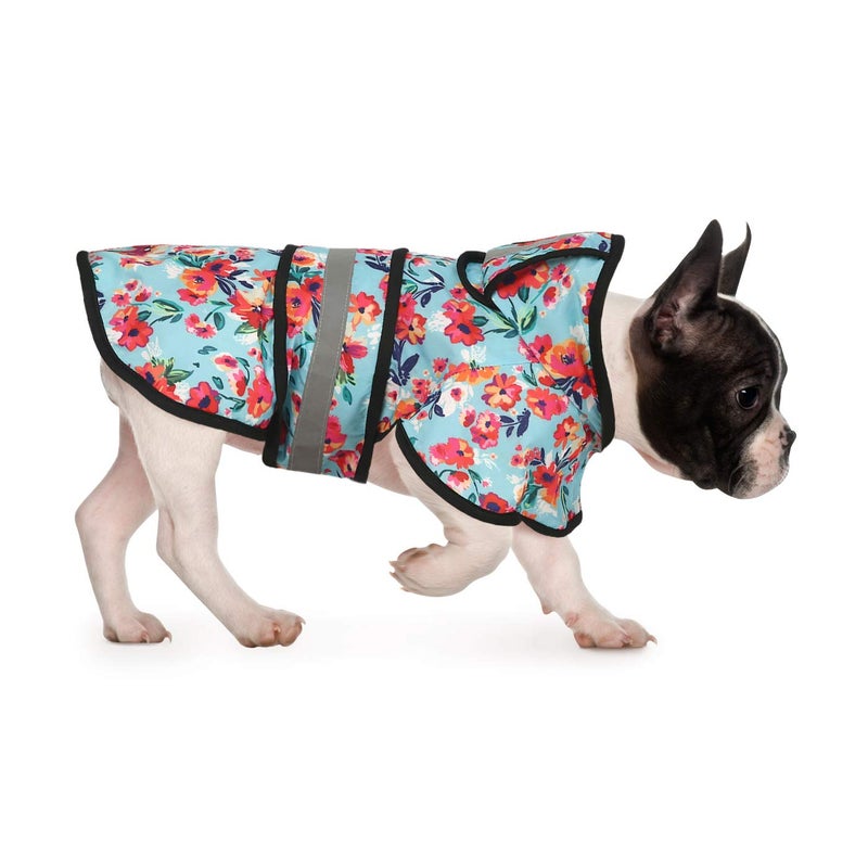 HDE Dog Raincoat Jacket Reflective Adjustable Hooded Pet Poncho Rain Coat with Leash Hole for Small to X-Large Dogs Turquoise - S - Image 1